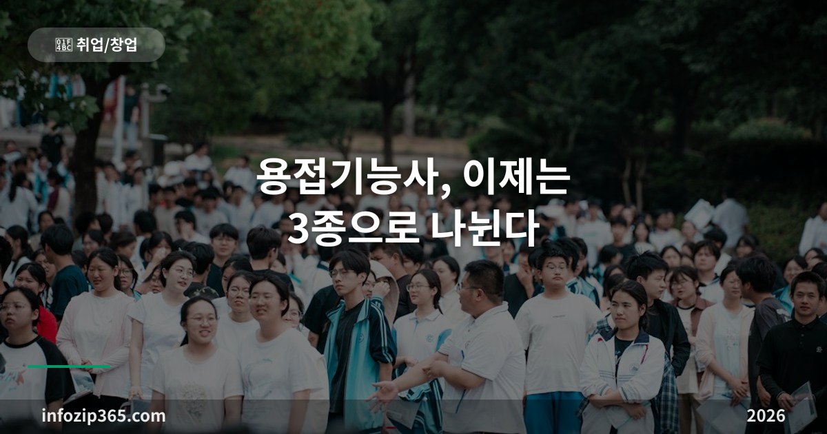 용접기능사, 이제는 3종으로 나뉜다 — 피복아크용접기능사 시험 구조와 준비 순서