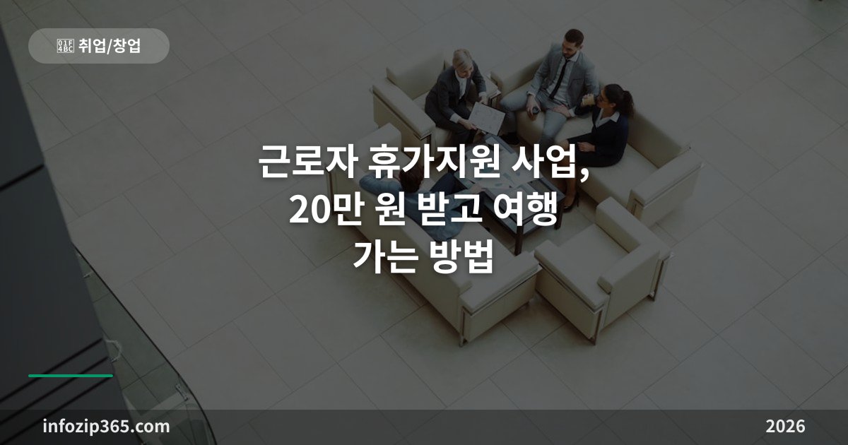 근로자 휴가지원 사업, 20만 원 받고 여행 가는 방법